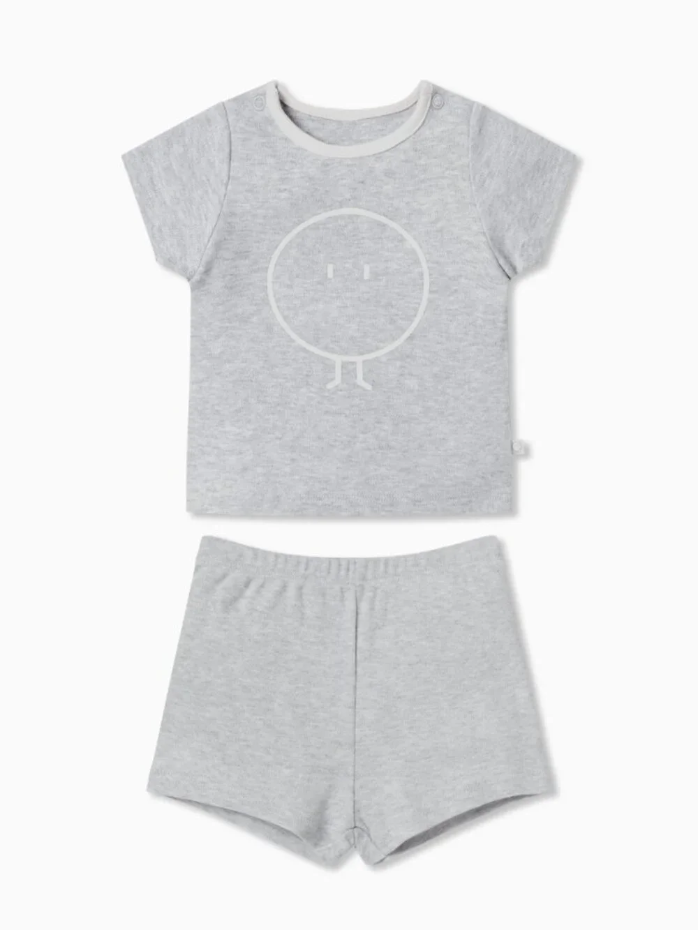 MORI Toddler Pajama Set Bundle 2-3Y Ribbed Blue Oatmeal Grey